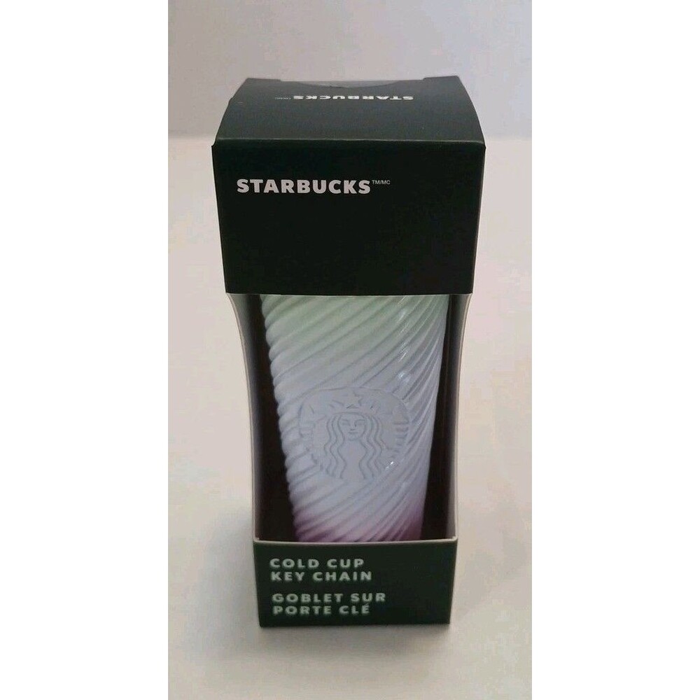 Starbucks Pastel Swirls Cold Cup Keychain 4'in Mint, LILAC, Pink Ombre NIB
